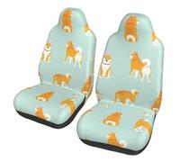 Poadnly Lindo Cachorro de Shiba Inu,Funda para Asiento de Coche Protectores para Asientos Delanteros de Coche, 2 Unidades