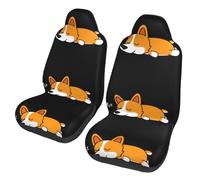 Poadnly Lindo Corgi durmiendo,Funda para Asiento de Coche Protectores para Asientos Delanteros de Coche, 2 Unidades