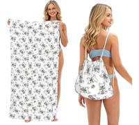 Poadnly Lindo Estampado de Bulldog francés, Bolsa con Toalla Plegable 2 en 1, Toallas de Playa con Mochila de cordón para Viajes, Vacaciones y Acampada