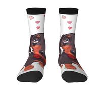 Poadnly Lindo patrón de perro salchicha,Calcetines de compresión deportivos unisex Medias para adultos.