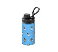 Poadnly Lindos perros Jack Russell Terrier con estampado de huesos,Botella de agua aislada de 12 oz, taza de café de acero inoxidable, termo al vacío, botella de agua