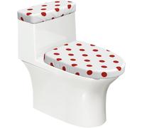 Poadnly Lunares Lunares Punto Rojo,Juego de 2 Tapas Reutilizables para Inodoro, Resistentes al Polvo y a Las Salpicaduras, Ideales para el baño.