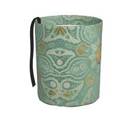Poadnly Mandala celta en verde salvia suave y dorado,Cubo de basura colgante para coche, resistente al agua, ideal para acampar y viajar.