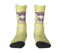 Poadnly Mapache kawaii lindo,Calcetines de compresión deportivos unisex Medias para adultos.
