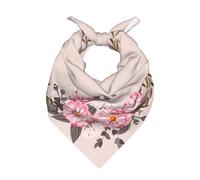 Poadnly Marco floral redondo con lindas flores de zinnia,Bufanda tipo bandana para hombre y mujer: pañuelos elegantes y versátiles para el cuello y la cabeza.
