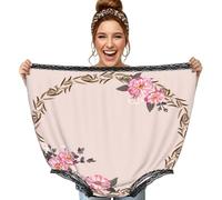 Poadnly Marco Redondo Floral con Lindas Flores de Zinnia,Ropa Interior Grande para mamá, Ropa Interior novedosa de Gran tamaño, Bragas de Abuela, Regalos de Broma