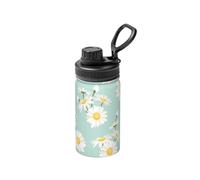 Poadnly Margarita exuberante flor floral,Botella de agua aislada de 12 oz, taza de café de acero inoxidable, termo al vacío, botella de agua