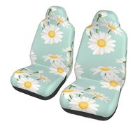 Poadnly Margarita exuberante Flor Floral,Funda para Asiento de Coche Protectores para Asientos Delanteros de Coche, 2 Unidades