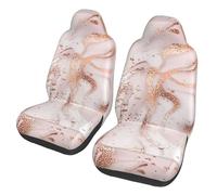 Poadnly Mármol líquido Abstracto con Textura salpicada de Purpurina Dorada Rosa,Funda para Asiento de Coche Protectores para Asientos Delanteros de Coche, 2 Unidades