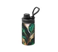 Poadnly Mármol verde esmeralda,Botella de agua aislada de 12 oz, taza de café de acero inoxidable, termo al vacío, botella de agua