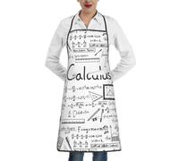 Poadnly Matemáticas Geometría Geek Cálculo,Delantales de cocina con bolsillos, delantal de chef ajustable e impermeable.