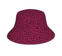 Poadnly Me Encanta el Estampado de Leopardo en Rosa Fucsia,Sombrero Tipo Pescador para Adultos, Sombrero de Sol Reflectante para Correr de Noche, Gorra de Pescador
