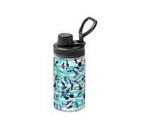 Poadnly Música en acuarela Ramas Hojas,Botella de agua aislada de 12 oz, taza de café de acero inoxidable, termo al vacío, botella de agua