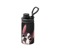 Poadnly Naturaleza del Boston Terrier,Botella de agua aislada de 12 oz, taza de café de acero inoxidable, termo al vacío, botella de agua