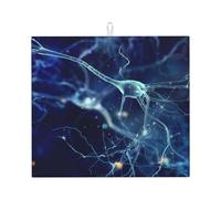 Poadnly Neurología de neuronas y células cerebrales en 3D,Alfombrillas absorbentes para secar Platos, para encimera de Cocina, 41 x 46 cm