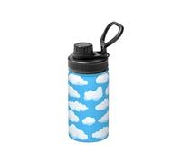 Poadnly Nubes en el cielo azul,Botella de agua aislada de 12 oz, taza de café de acero inoxidable, termo al vacío, botella de agua