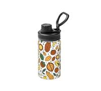 Poadnly Nueces y semillas estilo garabato,Botella de agua aislada de 12 oz, taza de café de acero inoxidable, termo al vacío, botella de agua