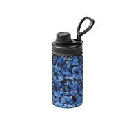 Poadnly Orca,Botella de agua aislada de 12 oz, taza de café de acero inoxidable, termo al vacío, botella de agua
