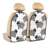 Poadnly Oveja linda,Paquete de 2 alfombrillas protectoras para asiento trasero de coche, organizador duradero para asiento trasero.