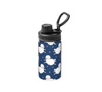 Poadnly Ovejas en un cielo estrellado,Botella de agua aislada de 12 oz, taza de café de acero inoxidable, termo al vacío, botella de agua