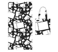 Poadnly Papel higiénico, Toalla Plegable 2 en 1, Toallas de Playa con Bolsa de Transporte para Viajes, Vacaciones y Camping.