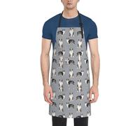 Poadnly Pastor australiano Blue Merle Perro Gris Simple,Delantales de cocina con bolsillos para mujeres y hombres, delantal de chef ajustable e impermeable.