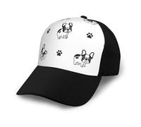 Poadnly Pata de Bulldog francés,Gorra de béisbol clásica Ajustable, Gorra de papá, Gorra de Camionero Unisex.