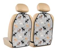 Poadnly Patas y huesos de chihuahua,Paquete de 2 alfombrillas protectoras para asiento trasero de coche, organizador duradero para asiento trasero.