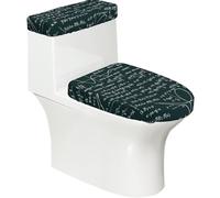 Poadnly Patrón de fórmulas matemáticas escritas a Mano,Juego de 2 Tapas Reutilizables para Inodoro, Resistentes al Polvo y a Las Salpicaduras, Ideales para el baño.