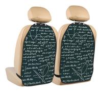 Poadnly Patrón de fórmulas matemáticas escritas a mano,Paquete de 2 alfombrillas protectoras para asiento trasero de coche, organizador duradero para asiento trasero.