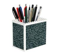 Poadnly Patrón de fórmulas matemáticas escritas a mano, Portalápices para oficina, hogar y escuela, organizador de escritorio compacto para material de oficina.
