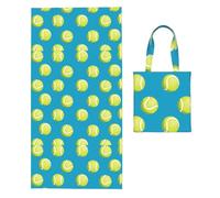 Poadnly Patrón de Pelotas de Tenis, Toalla Plegable 2 en 1, Toallas de Playa con Bolsa de Transporte para Viajes, Vacaciones y Camping.