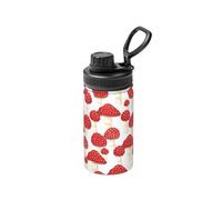 Poadnly Patrón de setas rojas de Amanita muscaria,Botella de agua aislada de 12 oz, taza de café de acero inoxidable, termo al vacío, botella de agua