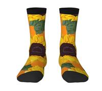 Poadnly Patrón sin costuras de girasol,Calcetines de compresión deportivos unisex Medias para adultos.