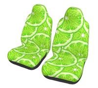 Poadnly Patrón Verde Lima,Funda para Asiento de Coche Protectores para Asientos Delanteros de Coche, 2 Unidades