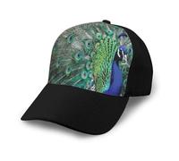 Poadnly Pavo Real mostrando Plumas con Las alas Abiertas,Gorra de béisbol clásica Ajustable, Gorra de papá, Gorra de Camionero Unisex.