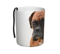 Poadnly Perro bóxer con cara triste,Cubo de basura colgante para coche, resistente al agua, ideal para acampar y viajar.