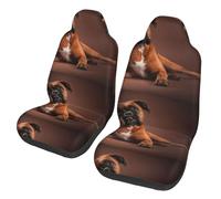 Poadnly Perro bóxer Tranquilo y mentiroso,Funda para Asiento de Coche Protectores para Asientos Delanteros de Coche, 2 Unidades