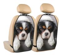 Poadnly Perro Cavalier King Charles Spaniel,Paquete de 2 alfombrillas protectoras para asiento trasero de coche, organizador duradero para asiento trasero.
