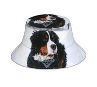 Poadnly Perro de montaña bernés Nevada,Sombrero Tipo Pescador para Adultos, Sombrero de Sol Reflectante para Correr de Noche, Gorra de Pescador