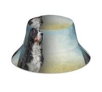 Poadnly Perro de montaña bernés,Sombrero Tipo Pescador para Adultos, Sombrero de Sol Reflectante para Correr de Noche, Gorra de Pescador