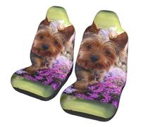 Poadnly Perro Yorkshire Terrier,Funda para Asiento de Coche Protectores para Asientos Delanteros de Coche, 2 Unidades