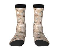 Poadnly Piedra natural terrazo,Calcetines de compresión deportivos unisex Medias para adultos.