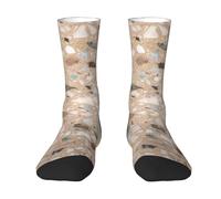 Poadnly Piedra natural terrazo,Calcetines de compresión deportivos unisex Medias para adultos.