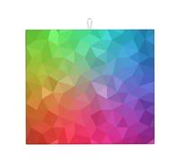 Poadnly Poligonal Multicolor Que Consta de triángulos arcoíris,Alfombrillas absorbentes para secar Platos, para encimera de Cocina, 41 x 46 cm
