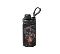 Poadnly Rottweiler: cariñoso, seguro de sí mismo y leal.,Botella de agua aislada de 12 oz, taza de café de acero inoxidable, termo al vacío, botella de agua