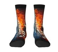 Poadnly Saxofón en llamas y hielo,Calcetines de compresión deportivos unisex Medias para adultos.