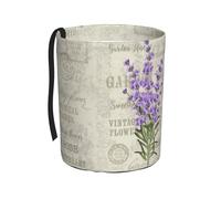 Poadnly Sello de lavanda retro,Cubo de basura colgante para coche, resistente al agua, ideal para acampar y viajar.