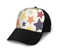 Poadnly Superficie Colorida de la Estrella,Gorra de béisbol clásica Ajustable, Gorra de papá, Gorra de Camionero Unisex.