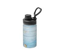 Poadnly Tabla náutica vintage con forma de estrella de mar,Botella de agua aislada de 12 oz, taza de café de acero inoxidable, termo al vacío, botella de agua